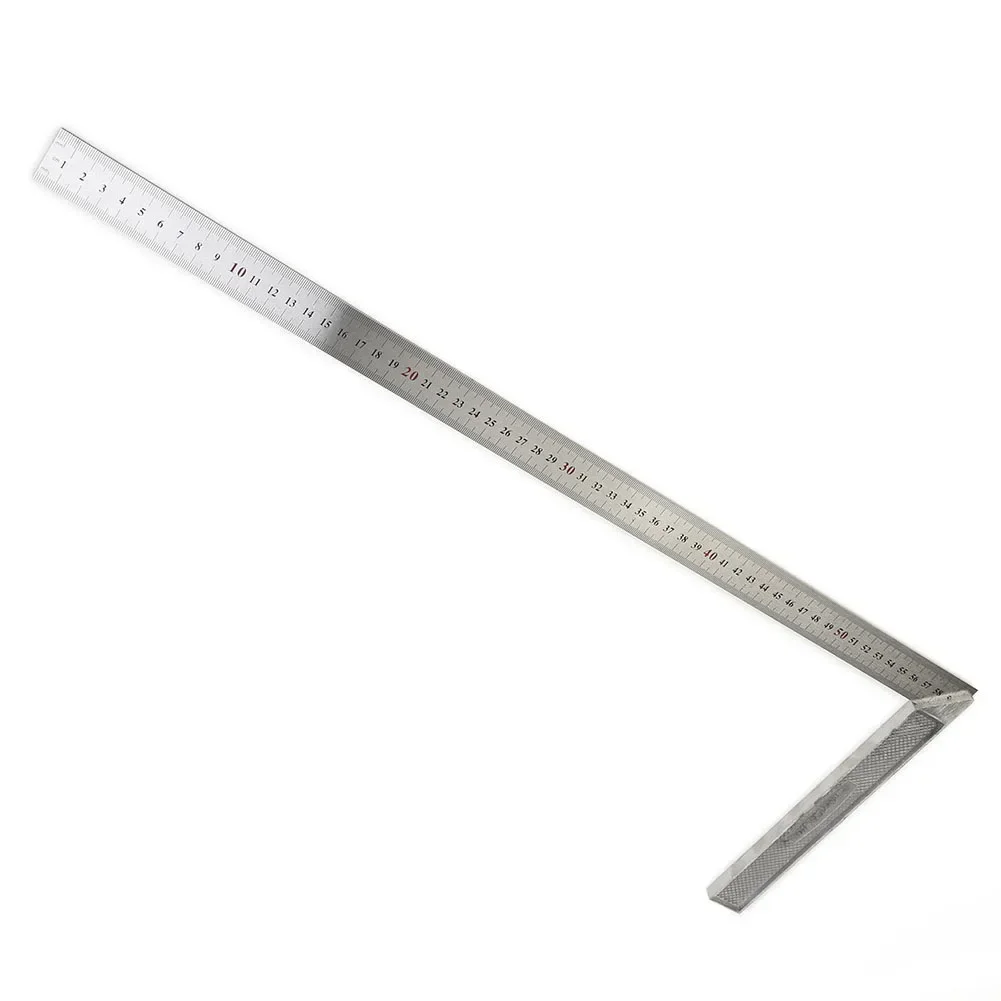 1pc Aluminum Alloy Square Right Ruler Angle 90 Turning Ruler Gauge Angle Square Ruler Woodworking Measuring Tool 250-600mm