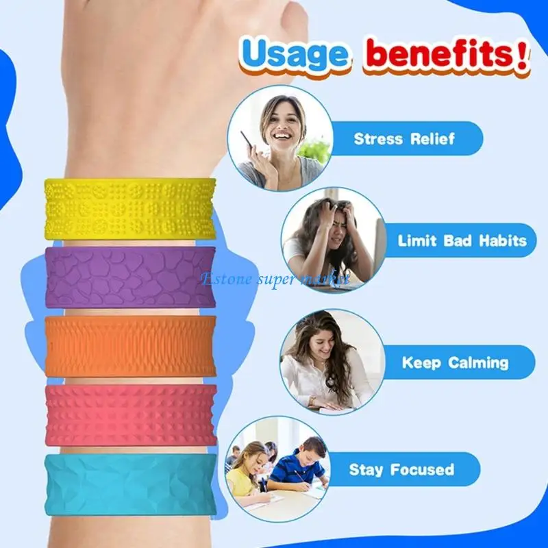 090B Novità Bracciale sensoriale colorato Simulazione Gadget Bracciale attività sensoriale per bambini Esercizio manuale da