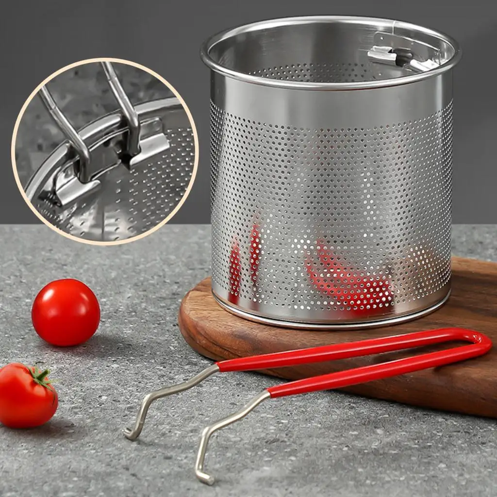 Mini Deep Frying Pot with Mesh Strainer Stainless Steel Cookware for Gas Stove Camping Picnic Party Gift