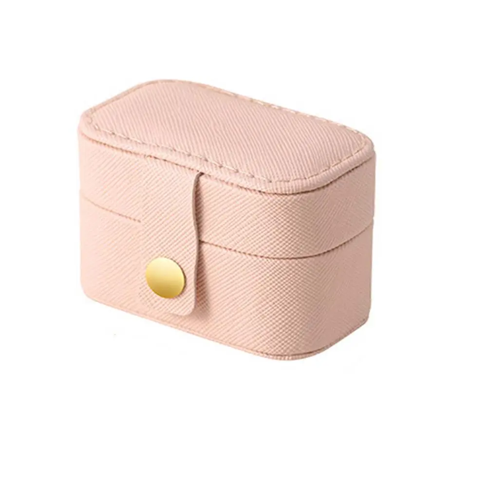 

Fashion Portable Packaging Box Gift Travel PU Leather Jewelry Organizer Earring Holder Jewelry Storage Case Ring Display Box