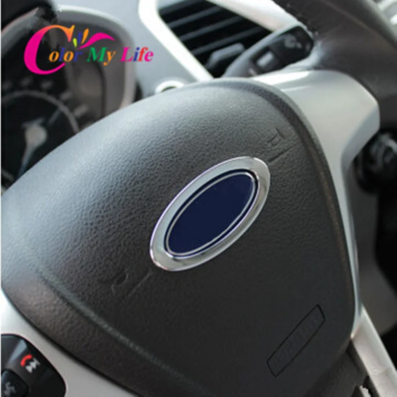 Color My Life ABS Chrome Car Steering Wheel Decoration Ring Trim Sticker for Ford Focus 2 3 4 Fiesta Mondeo Ecosport Escape