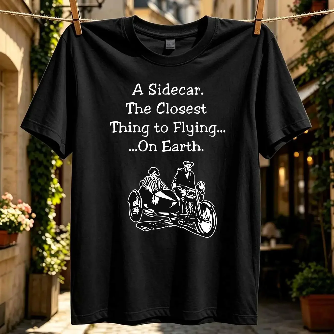 washed T Shirt A Sidecar Is Closest To Flying Thing Made in USA Size S 5XL long or short sleeves vintage Washed Unisex