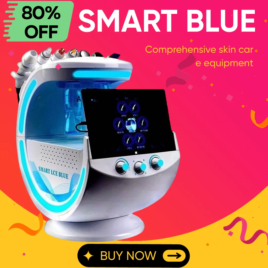 7 In 1 Smart Clean Skin Analysis Deep Pore Beauty Machine Ice Blue Vacuum Hydra Skin Lifting Anti-aging Salon