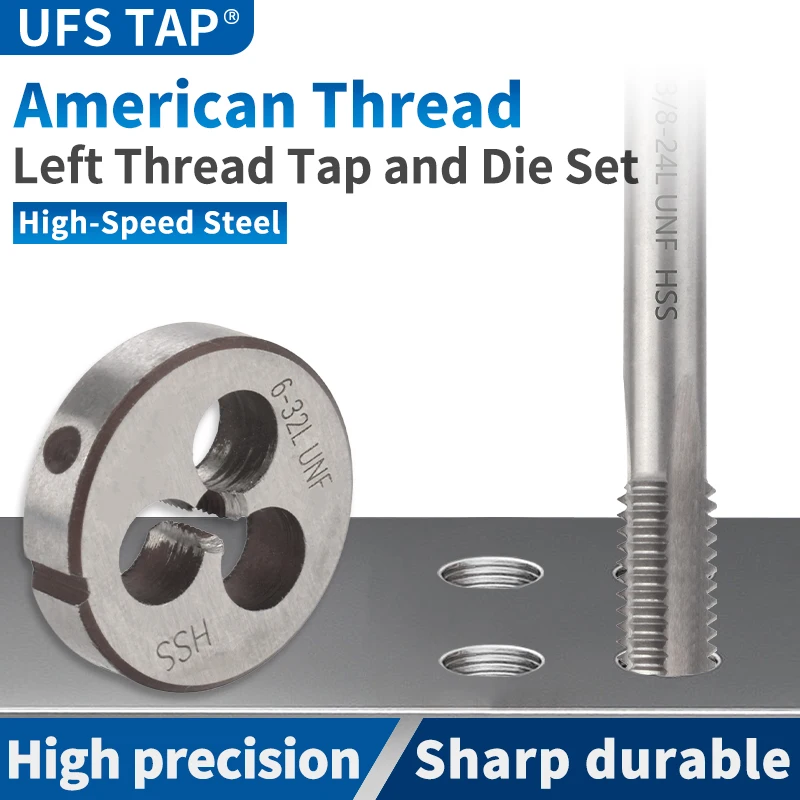 

UFS TAP 1SET Left Hand American Screw Hand Tap and Die Set Fine ThreadDie UNC/UNF/UNS 1/4 5/16 3/8 7/16 1/2 9/16 5/8 3/4 7/8 1''