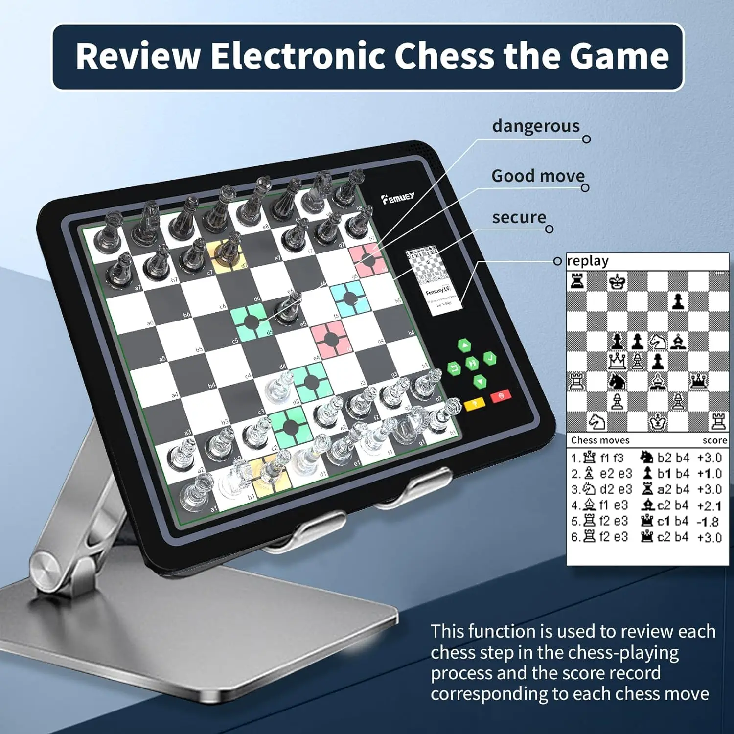 Computer Chess Game, Electronic Chess Game, LEDs,Built-in Battery, Great Partner