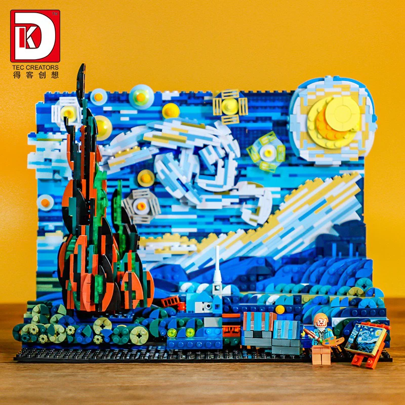 

Creative Famous Painting Building Block Japanese The Great Wave Off Kanagawa Home Decoration Model Bricks Kit Toys For Kid Gift