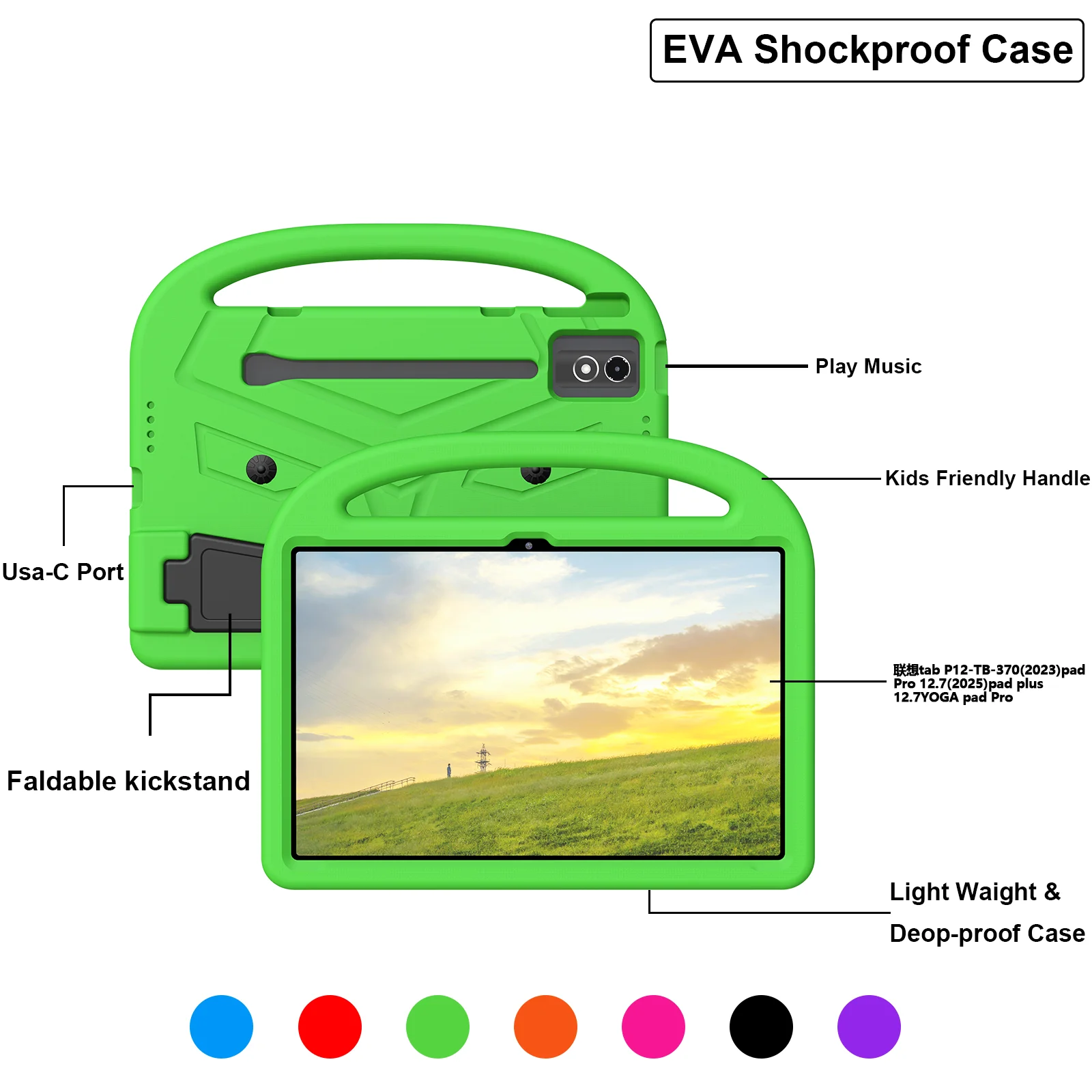 Kids Soft EVA Case for Lenovo Idea Tab Pro TB373FU 2025 TB375FC TB-370FU Xiaoxin Pad Plus 12.7 YOGA Pad Pro Cute Sparrows Cover