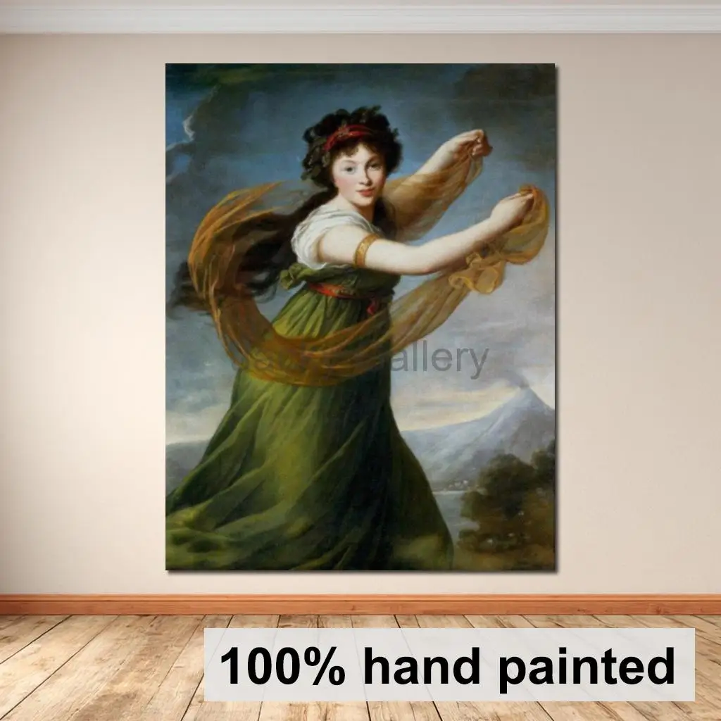 Pelagie Sapiezyna Potocka Large Hand Painted Elisabeth Vigée Le Brun Portrait Oil Painting Woman Canvas Art for Hallway Decor