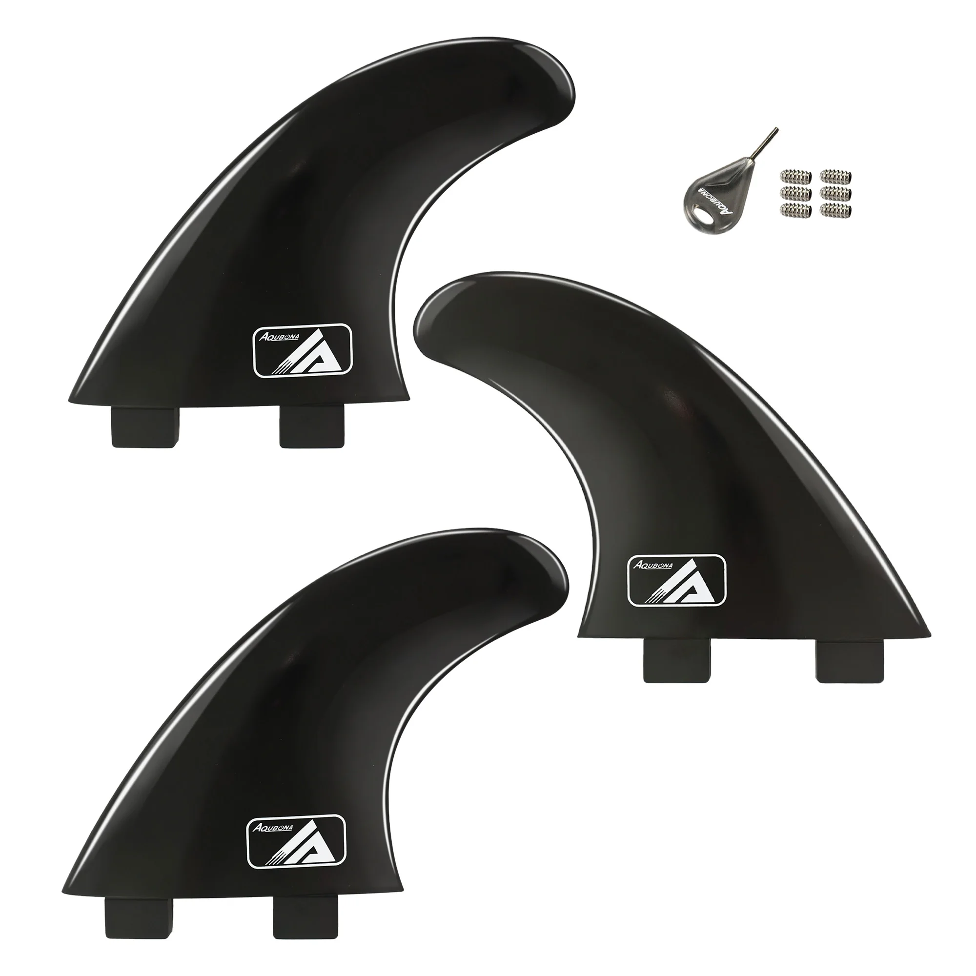 AQUBONA Surf Fin Single Tab & Twin Tabs Fins für Longboard Surfboard Paddleboard Thruster Set 437 Style – Detail 4