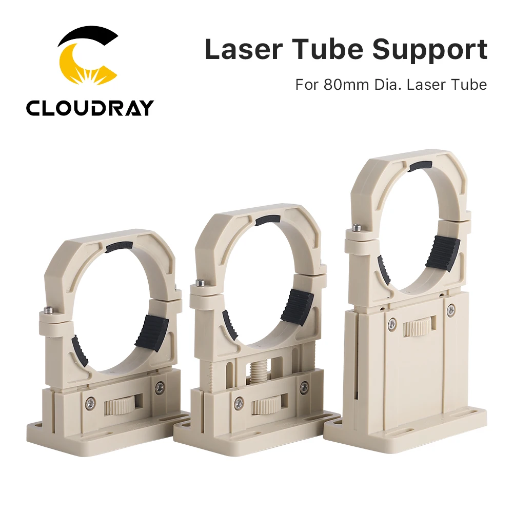 

Cloudray Co2 Laser Tube Holder Support 2PCS/Set Mount Flexible Plastic 80mm for 50-180W Laser Engraving Cutting Machine