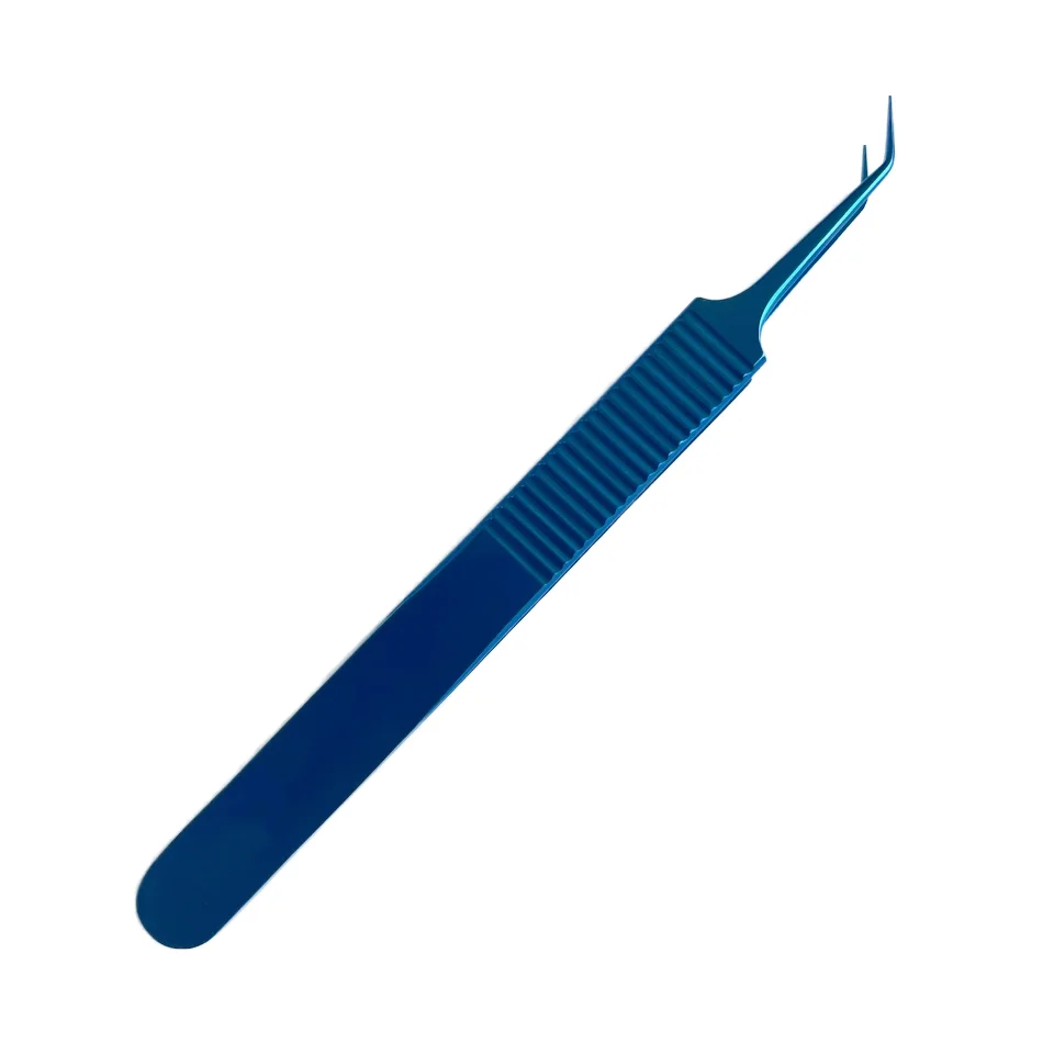Angled Pointed Titanium Forceps, Precision Clamping Tweezers for Hair Transplant Surgery