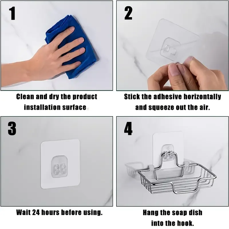 Stainless Steel Soap Dish – Wall-Mounted, No Drill, Holds 2 Soap Bars, Drain Holes, Bathroom Decor for Halloween & Christmas view 6