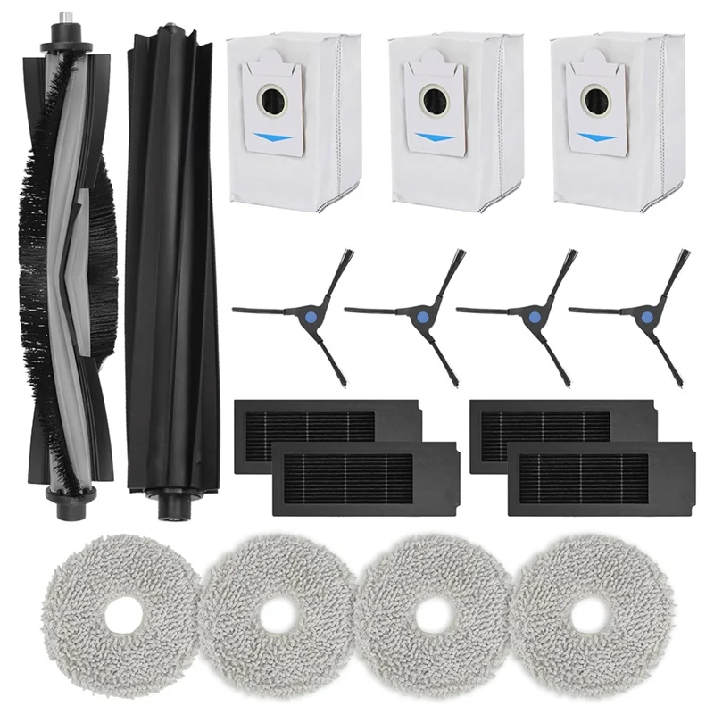 Accessories Kit For ECOVACS DEEBOT X2 Omni Robot Vacuum, Replacement Parts Main Rubber Brush Filter Mops Dust Bags-CLIM