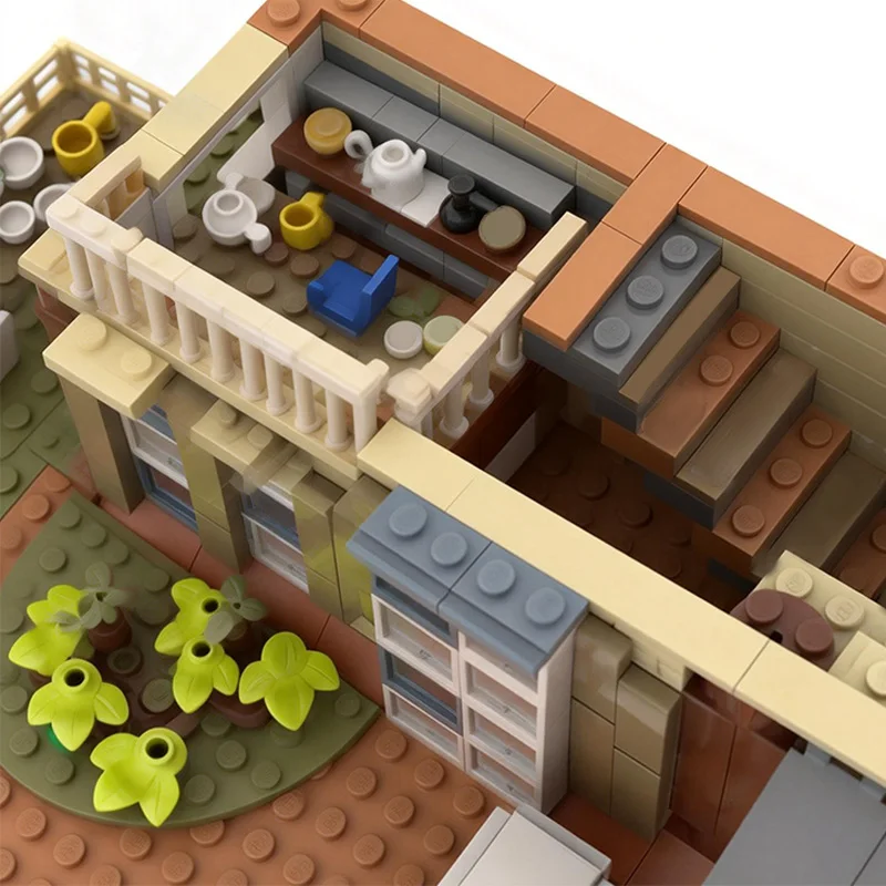 558 PCS 시티 엔지니어링 75980 - 4996 비치 하우스 MOC 맞춤형 모듈식 빌딩 블록 인기 창의적인 DIY 축제 장난감 선물