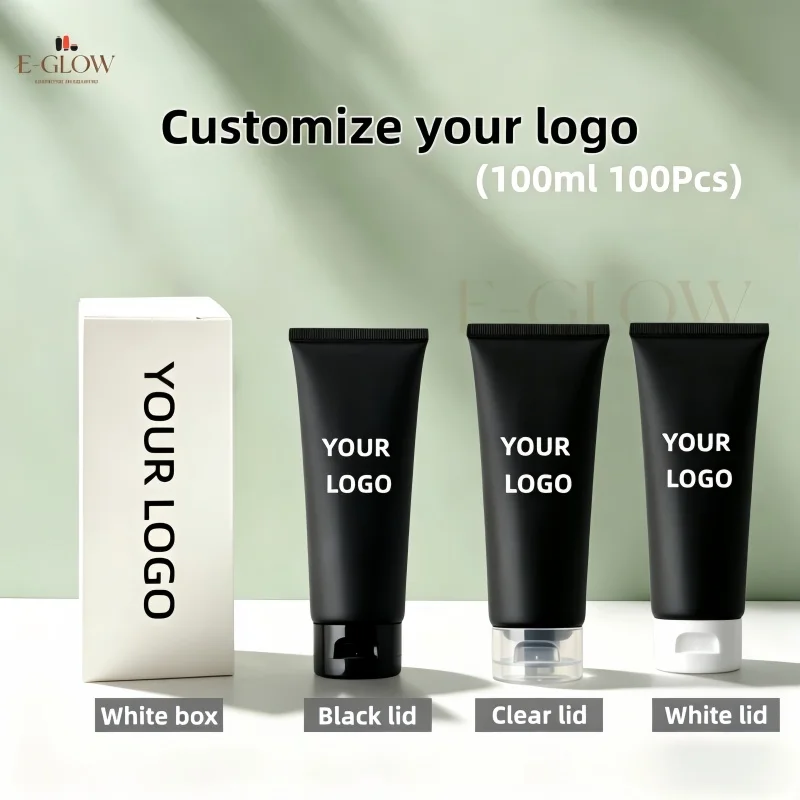 【Logo Customization】100Pcs Wholesale High Quality 100ml Cosmetic Packaging Flip Top Tube Sunscreen Face Wash Lotion Skin Care