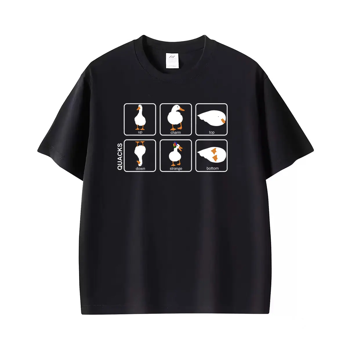 Quacks Funny Physics Pun Unisex Science Joke T Shirt Men's women Clothing Vintage Trendy T Shirts Summer Oversized T-shirt