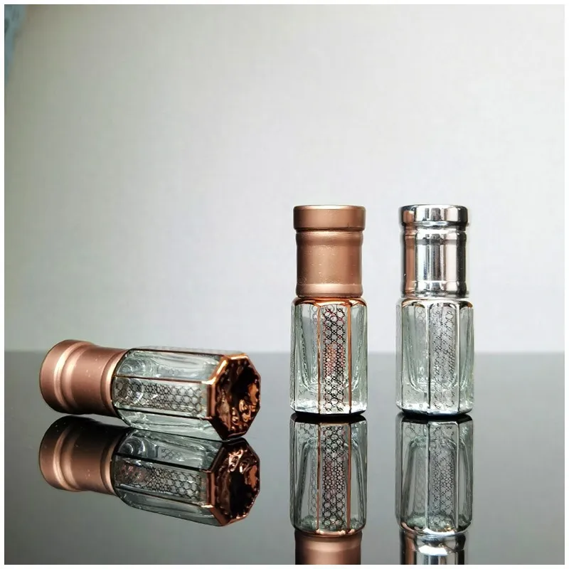 3/5ml Glass Roller Bottle for Essential Oil, Middle East Perfume Sample Container, Refillable Massage Roll-on