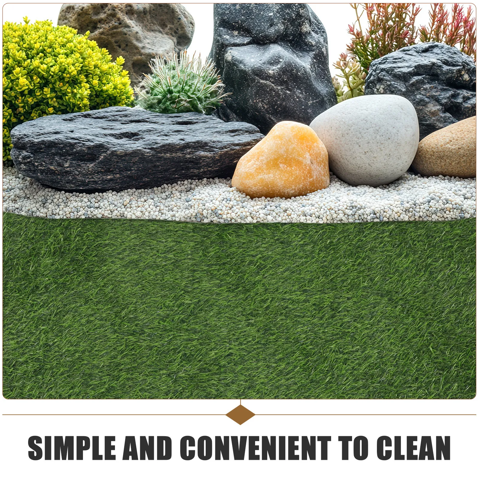 

Oval Artificial Grass Mat Realistic Turf Texture Weather Resistant Soft Lawn Pad for Patio Balcony Garden Play Area Outdoor