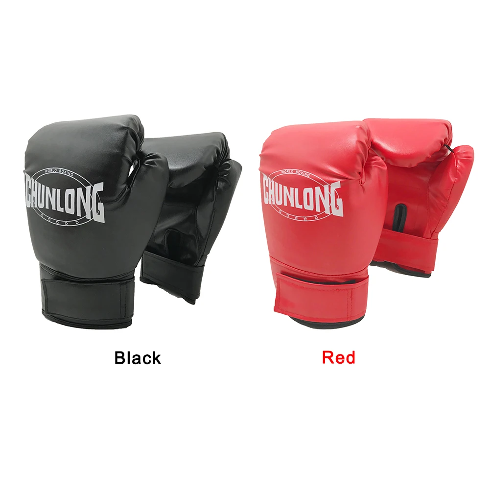 2pcs Muay Thai Karate Punching Gloves PU Leather Boxing Training Fighting Gloves