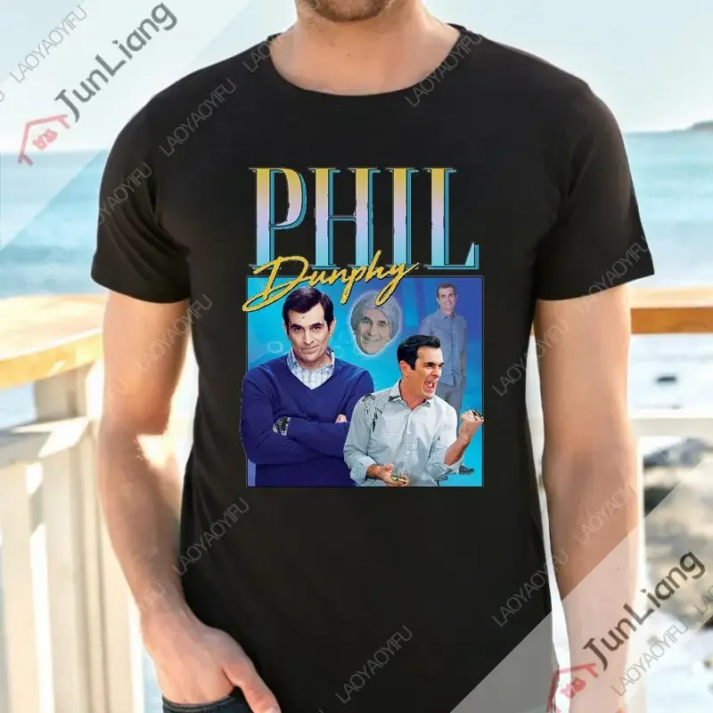 تي شيرت Phil Dunphy للجنسين كاجوال صيفي بأكمام قصيرة موضة Harajuku Y2K ملابس عصرية للشارع