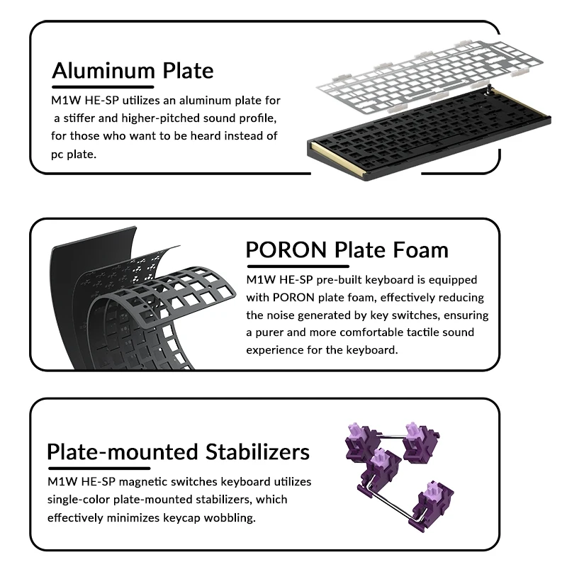 Imagem -05 - Akko Monsgeek-m1w He-sp Teclado Mecânico Interruptor Magnético 75 Alumínio Rgb Teclado sem Fio Cnc Gaming Junta-mount