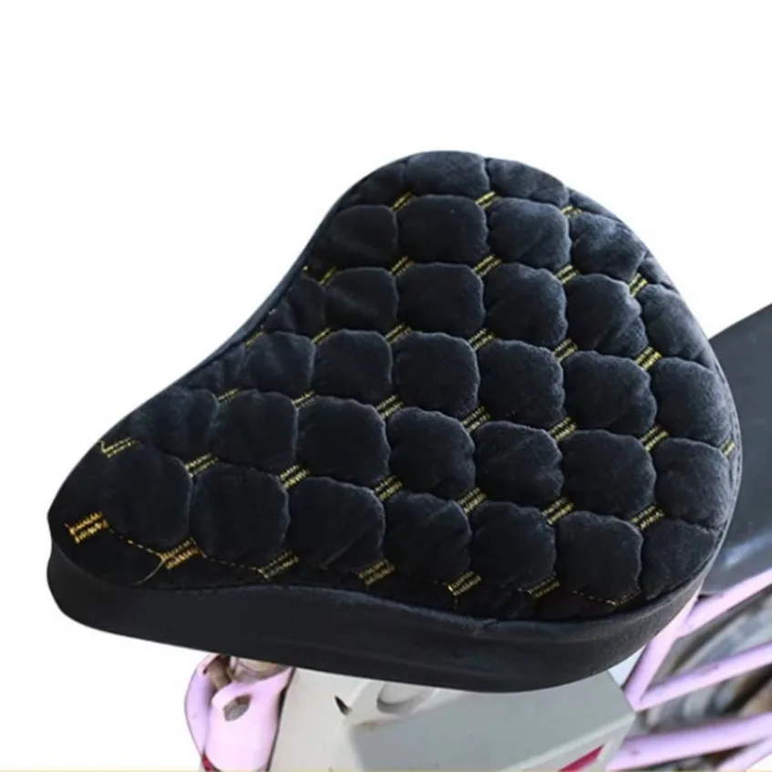 Motorcycle Scooter Electric Car Seat Cover Warm-keeping Soft Seat Protector Velvet Thickening Sponge Cushion Cover for Winter