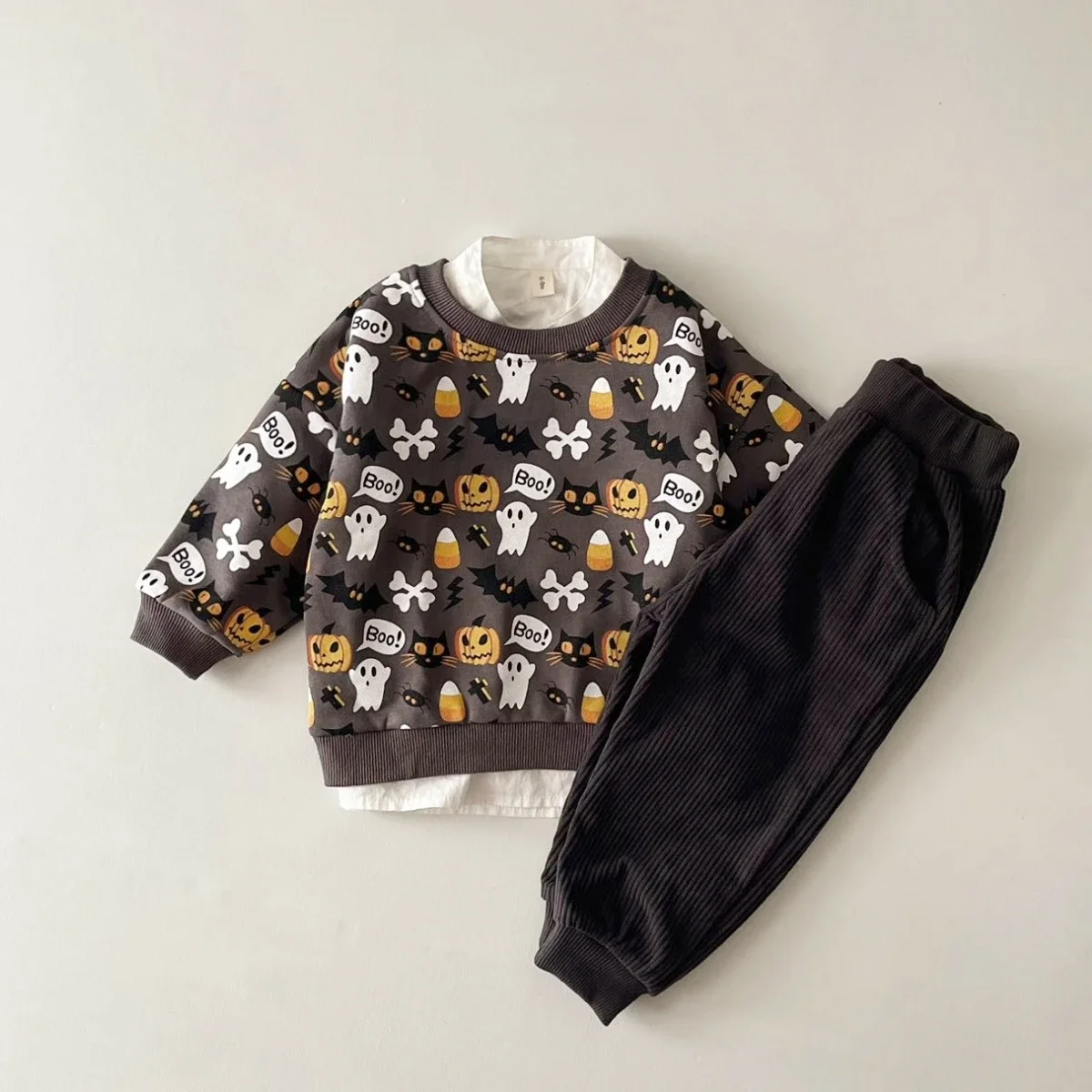 New 0-4Y Newborn Baby Clothes Set Baby Boy Girl Cotton Casual Cartoon Print Long Sleeved Pants Toddler Wear 2PCS Spring Autumn