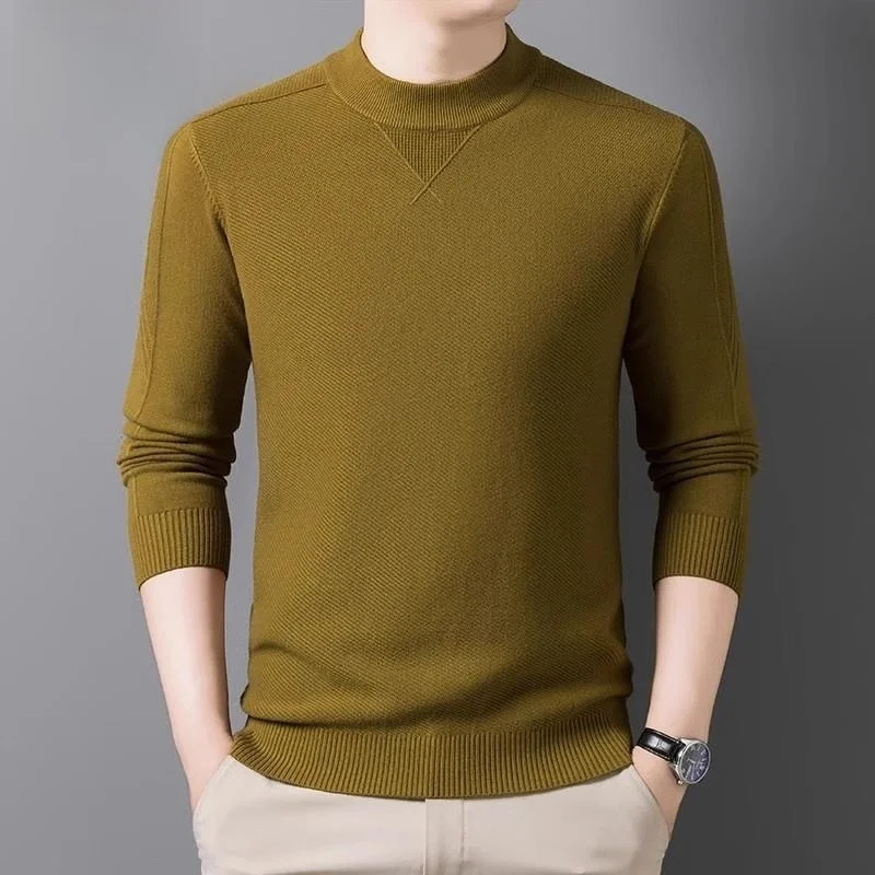 

Мужской шерстяной свитер Pierre Cardin с высоким воротником, вязаный, осенне-зимний, новый, однотонный, базовый, повседневный, модный