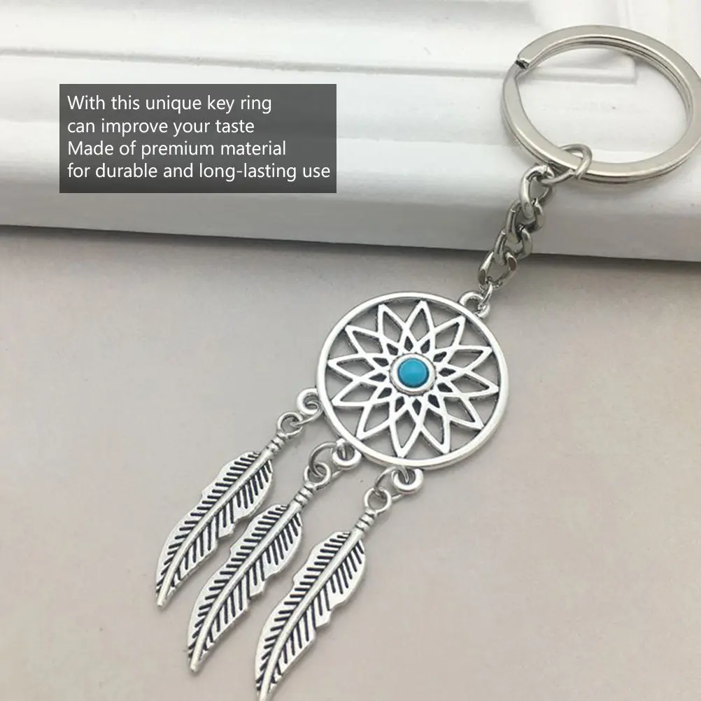 1Pcs Dreamcatcher Keychain Creative Metal Key Ring for Women Bags Car Keys Decorative Hanging Ornament Fashion Accessory