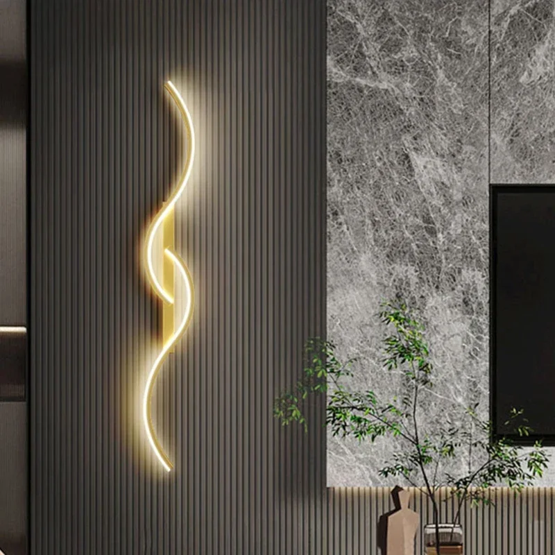 Imagem -02 - Modern Led Wall Decor Lâmpada Sala de Estar Sala de Jantar Quarto Cabeceira Luzes da Parede Decoração de Interiores Preto Dourado Arandelas