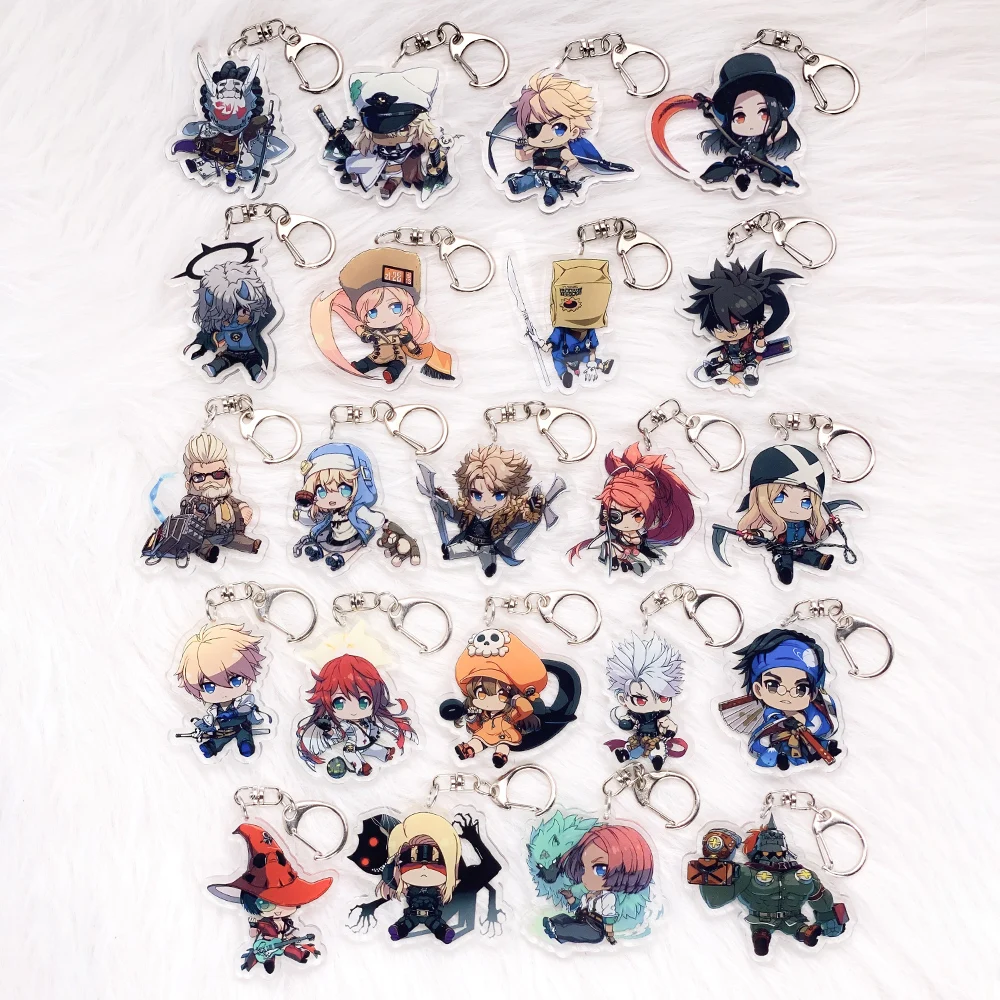 1/22PCS Game Guilty Gear Acrylic Car Keychain Cartoon Bag Charms Accessories Funny Cute Backpack Pendant Key Holder Friend Gifts