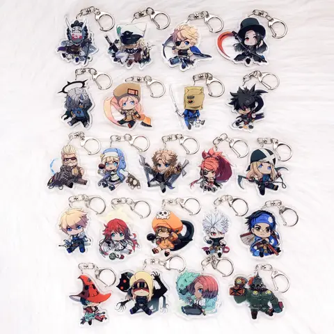 Anime Characters Guilty Gear Kawaii Acrylic Keychain Accessories Bag Charm Creative Backpack Pendant Keyring Gifts For Friends