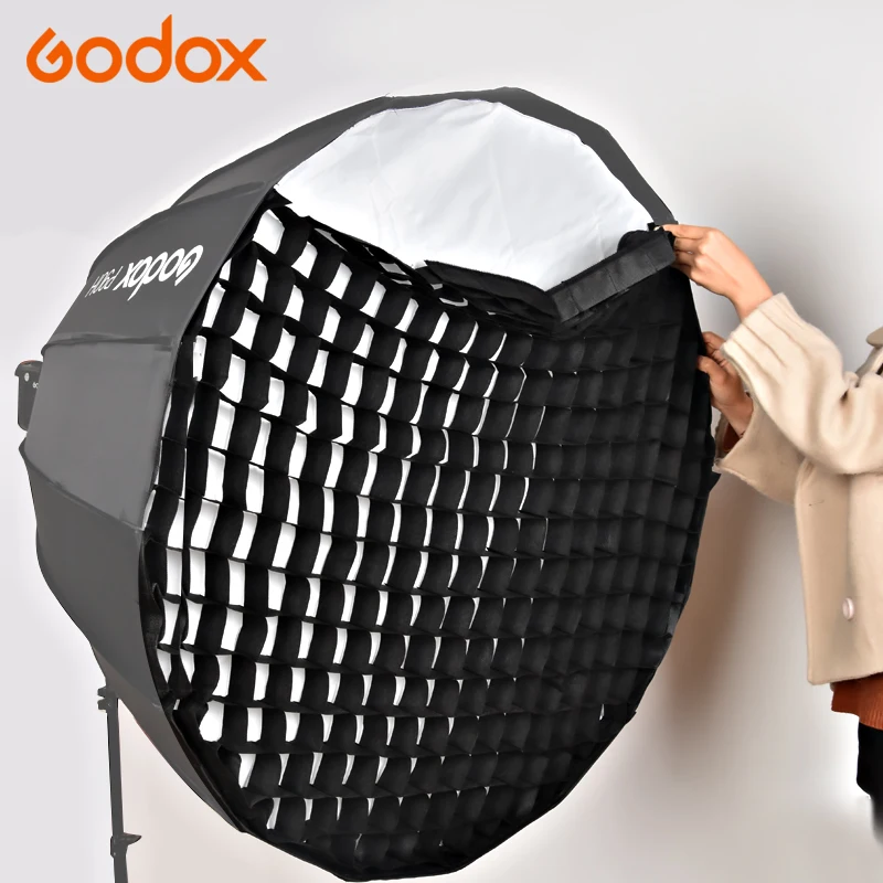 Godox profunda parabólica Softbox, grade original favo de mel, octógono, quadrado, retângulo, hexadecágono, 30x40, 50x70, 55, 60, 65, 22x90cm