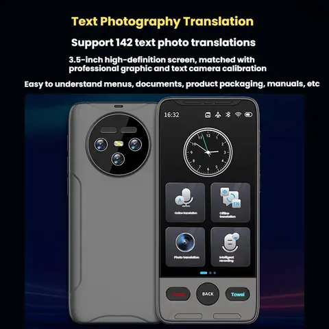 142 Language Intelligent AI Precision Translator Supports Touch Screen Photo Translation and Voice Recognition Bluetooth Functio