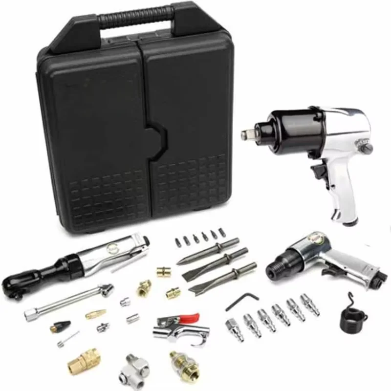 50 Pcs Heavy Duty Air Impact Wrench Air Compressor Pneumatic Tool Kit