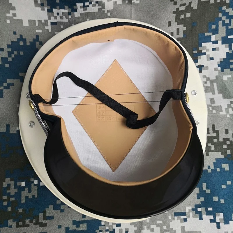 White Captain Naval Military Hats Wide Brim Army Visor Cap for Band Show Sing Dance Cosplay Halloween Christmas Festival