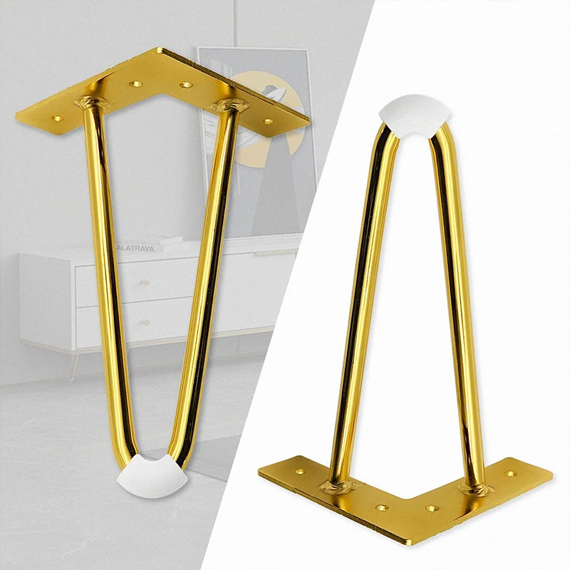 V-shaped Furniture Legs Metal 4pcs/set Bedside Cabinet Feet Furniture Hardware Feet for Table TV Cabinet Hollow Style