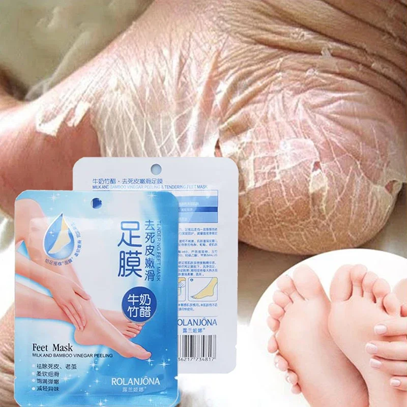 1 par de máscaras esfoliantes para os pés, máscara peeling para remover os pés, calos de pele morta, cuidados com os pés