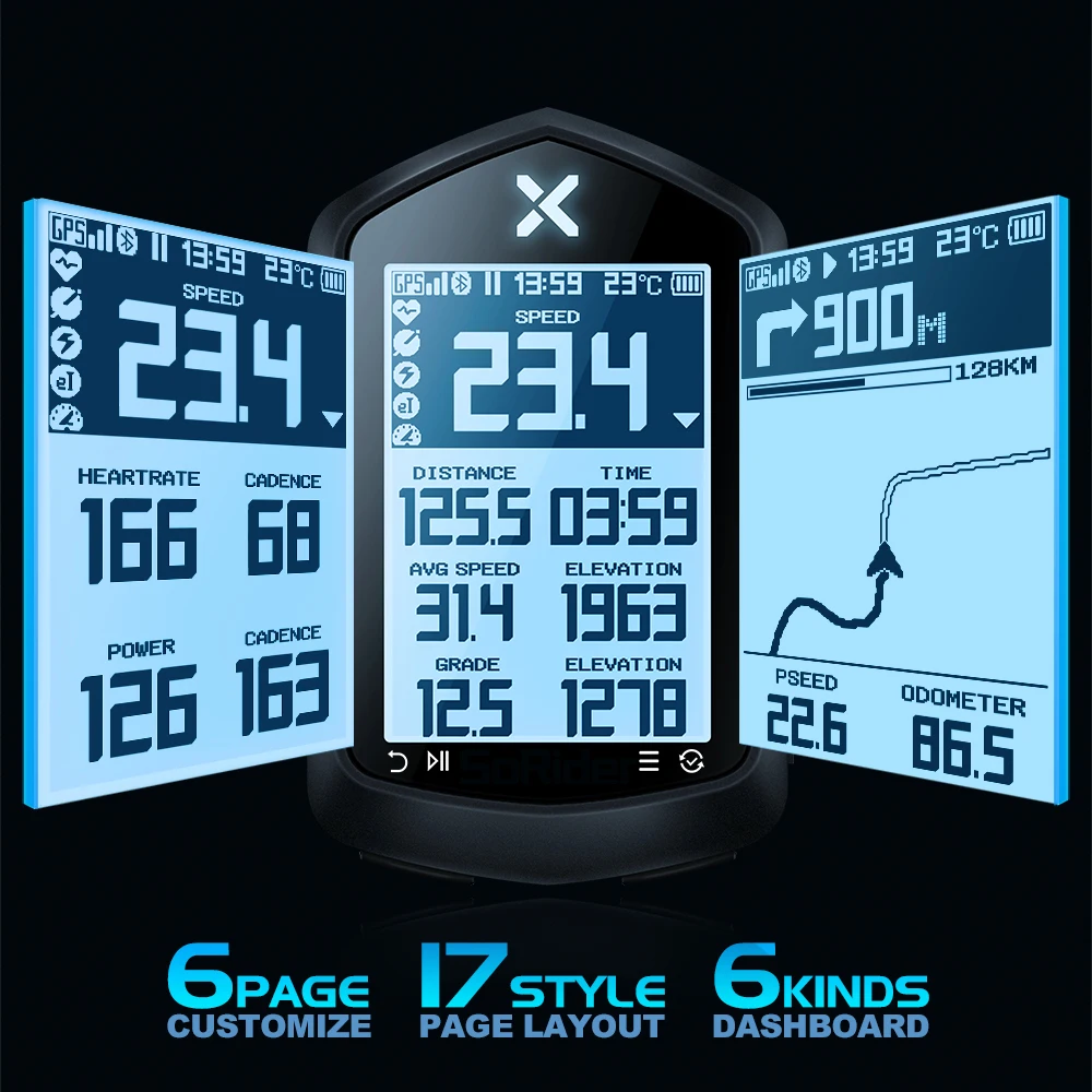 XOSS NAV GPS Bike Computer Store Cycling Bicycle MTB Road Wireless Speedometer ANT+ Map Route Navigation X2 HRM Vortex Sensors