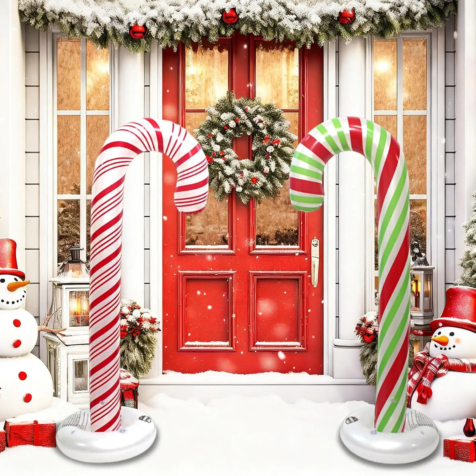 

Рождественские надувные лодки 4,26 фута, украшение из конфетной трости, 6 шт., надувные рождественские конфеты с водой, заполняемым основанием для внутреннего праздника