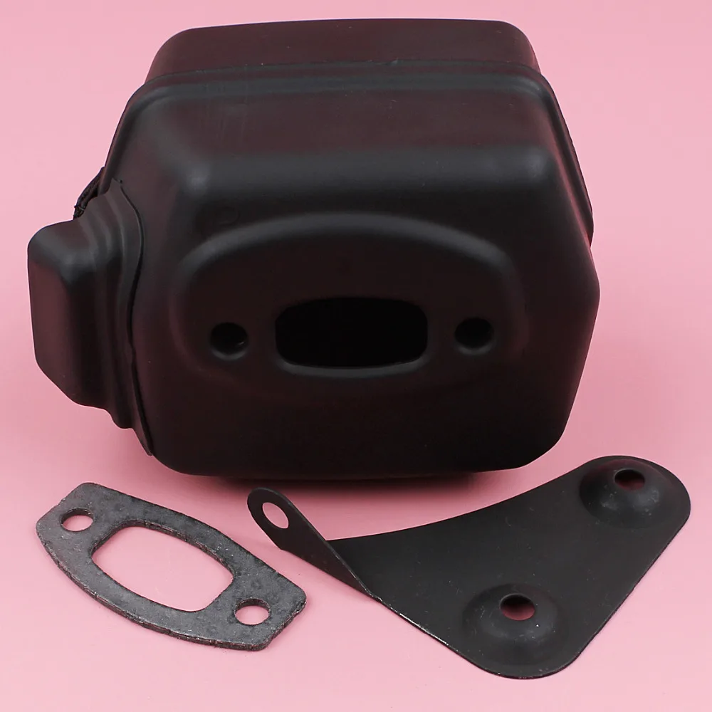 Silenziatore di scarico con Kit guarnizione staffa per Husqvarna 50 51 55, 55 Rancher sega a catena parti di ricambio per utensili di ricambio benzina