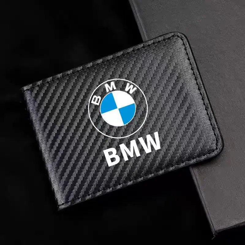 Car Suede Leather Driver License Bag Auto Driving Documents Wallet Sticker For BMW E46 E90 E60 F30 G32 G30 G20 X1 X2 X3 X5 X4 X6 view 2