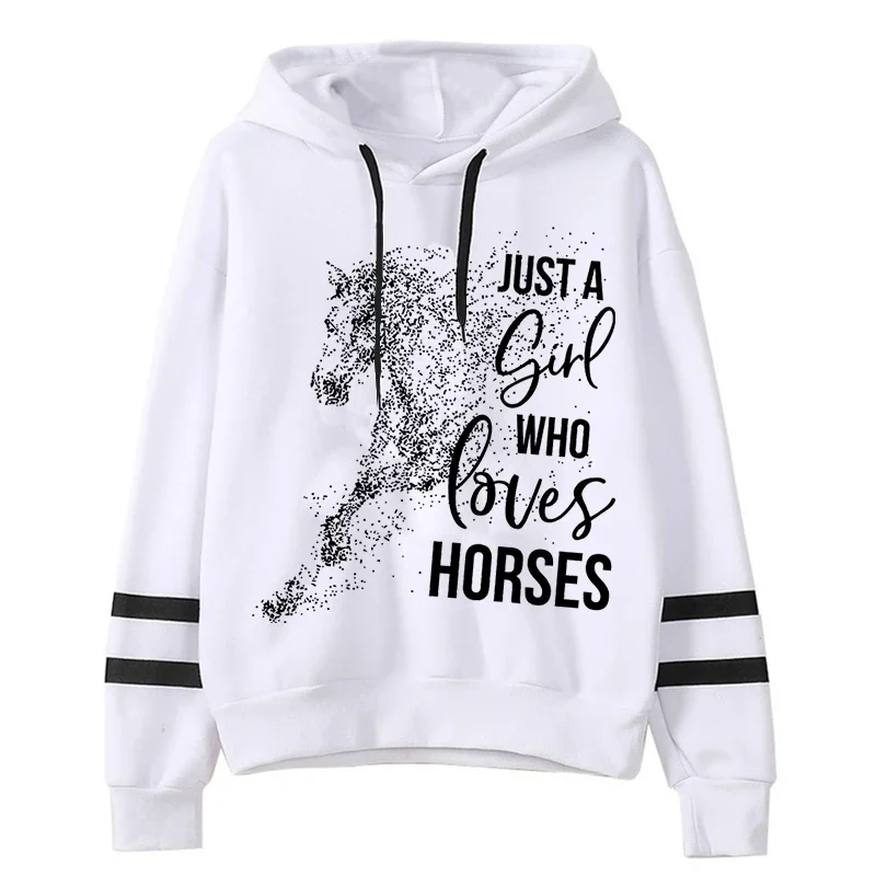 Loves Horses Thick Hoodies Animal Lovers Y2k Sweatshirt Men\'s Oversized Hoodie Ulzzang Women Clothing 2023 New Spring Kpop Hoody