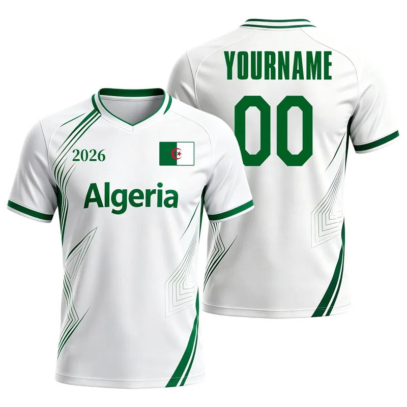 Camiseta de Fútbol Americano con Bandera de Japón, Argelia, Congo y Curazao 2026, Personalizada con Nombre y Número, Manga Corta, Estilo Casual, Holgada