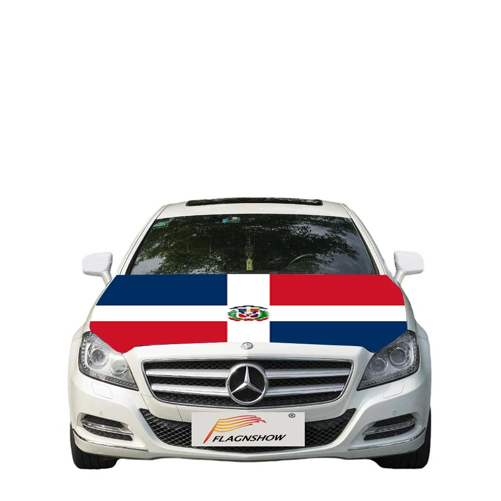 Flagnshow Free Size stretch fabric The Dominican Republic Flag car cover