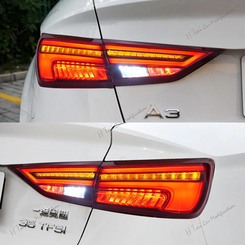 Pair LED Tail Lights For Audi A3 2013-2016 2017-2019 Rear Lamps Taillights Rear Fog Lights Turn Signal Car Tail Light Assemblies view 3