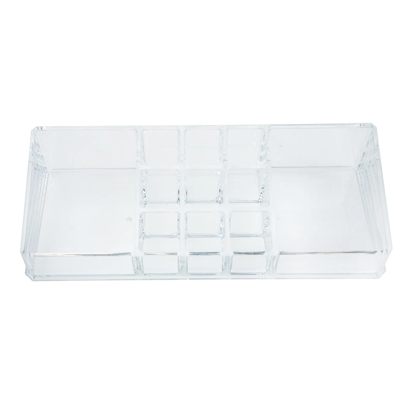 Acrylic Desktop Storage Box Multi-Compartment and Pill Organizer Clear Makeup Container for Home Supplies Dresser Box