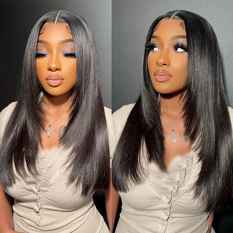 Rosabeauty 13x6 Straight 250% Density Nature Color Lace Front Wig Human Hair 8 40 Inch 13X4 Frontal 5X5 Glueless Wigs For Women