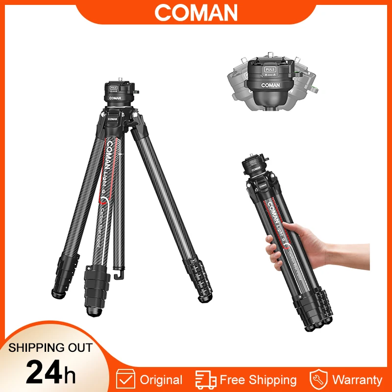 

Легкий карбоновый штатив COMAN Light G для DSLR-камер Canon и Sony с гидравлической головкой Arca Swiss, быстросъемным креплением и легким моноподом