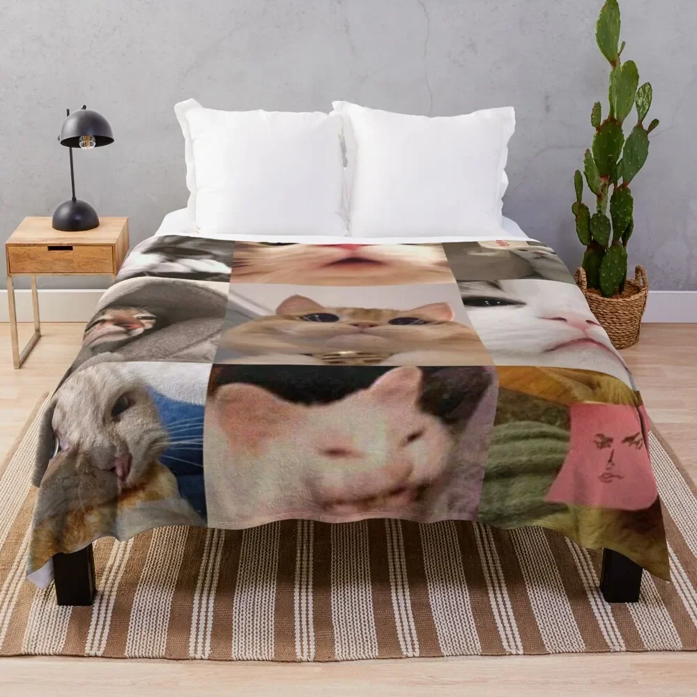 

Meme Cats 2.0 Throw Blanket Decorative Sofa warm winter Luxury Brand Blankets